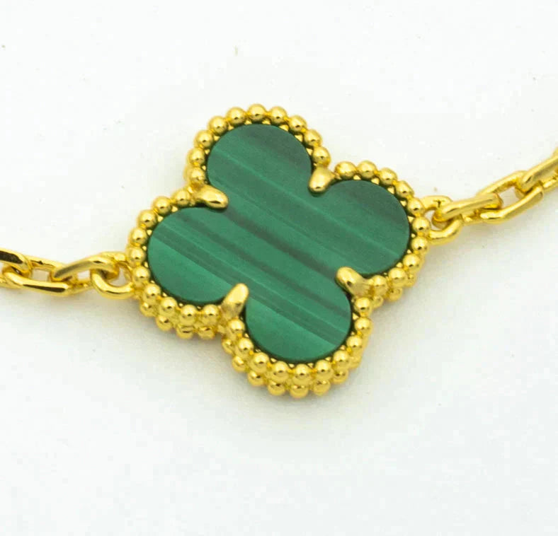 [Dream]New  CLOVER 5 MOTIF MALACHITE BRACELET COLLECTION