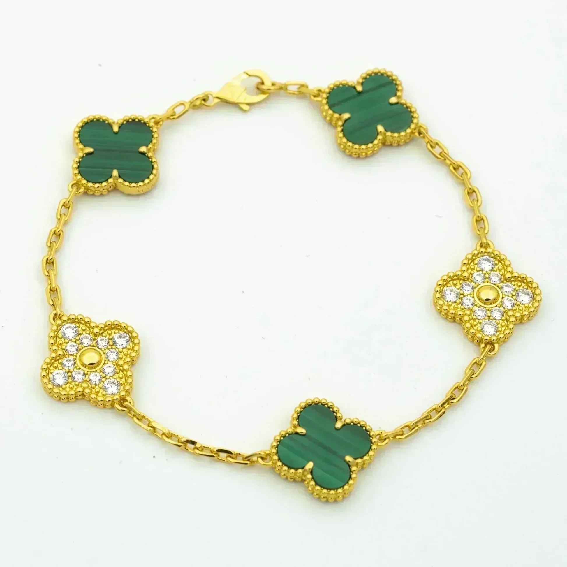 [Dream]New  CLOVER 5 MOTIF MALACHITE BRACELET COLLECTION