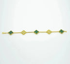[Dream]New  CLOVER 5 MOTIF MALACHITE BRACELET COLLECTION