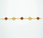 [Dream]New  CLOVER 5 MOTIF RED CORNELIAN BRACELET COLLECTION