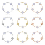[Dream]New  CLOVER 5 MOTIF PURPLE CHALCEDONY BRACELET COLLECTION