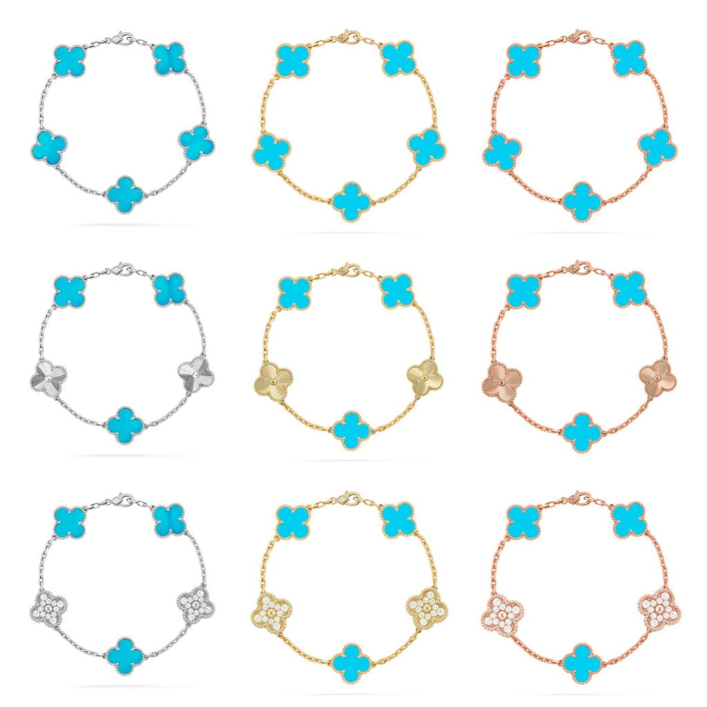 [Dream]New  CLOVER 5 MOTIF TURQUOISE BRACELET COLLECTION