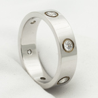 'Dream' LOVE RING 5.5MM 6 DIAMANTEN SILBER