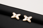 ¡®Dream¡¯JEUX DE WHITE MOP PINK GOLD DIAMOND EARRINGS
