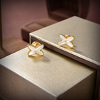 ¡®Dream¡¯JEUX DE WHITE MOP GOLD DIAMOND EARRINGS