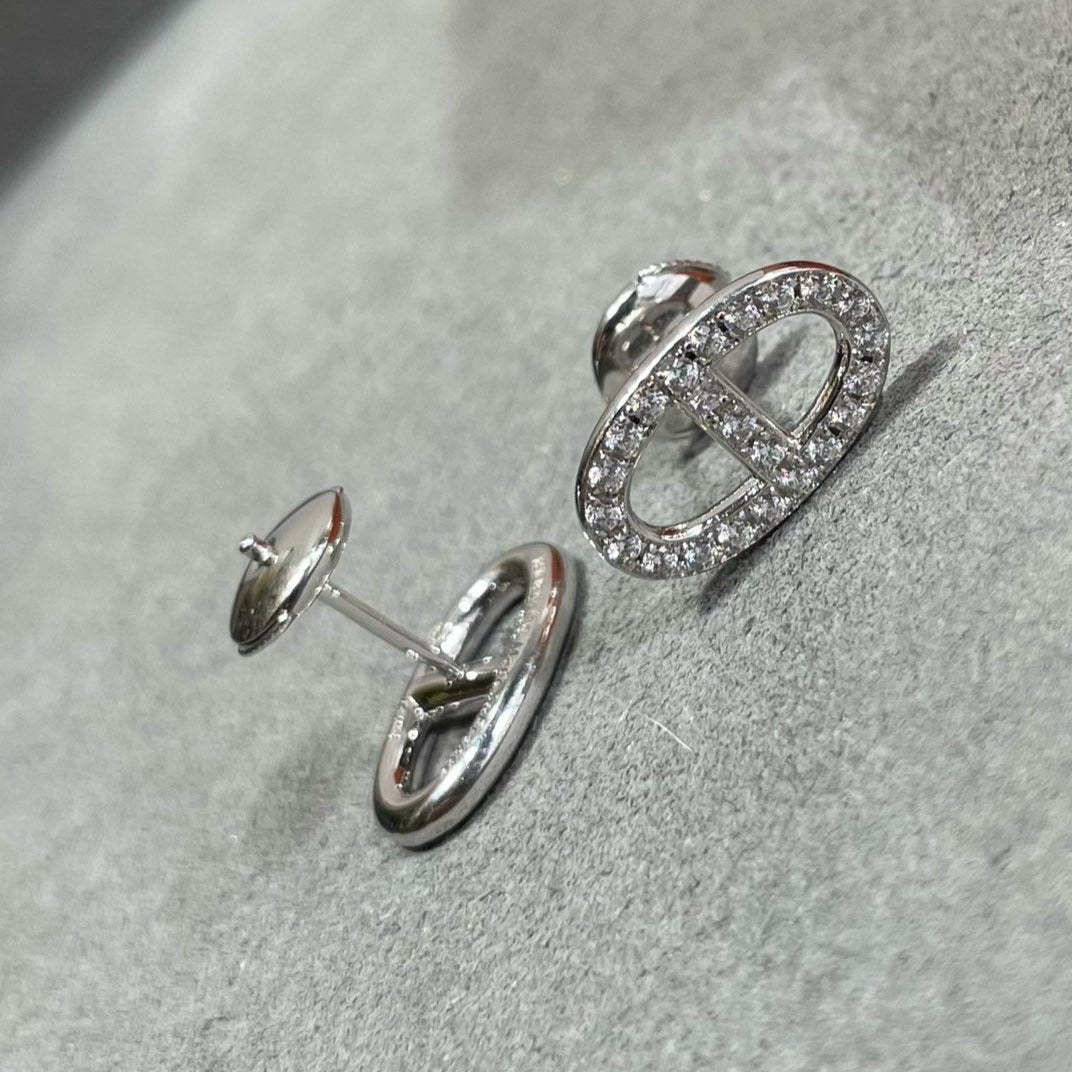 ¡®Dream¡¯HM FULL DIAMOND PIG NOSE STUD EARRINGS