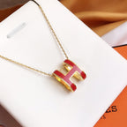 ¡®Dream¡¯HM CLIC RED ENAMEL GOLD NECKLACE