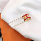 ¡®Dream¡¯HM CLIC RED ENAMEL GOLD NECKLACE