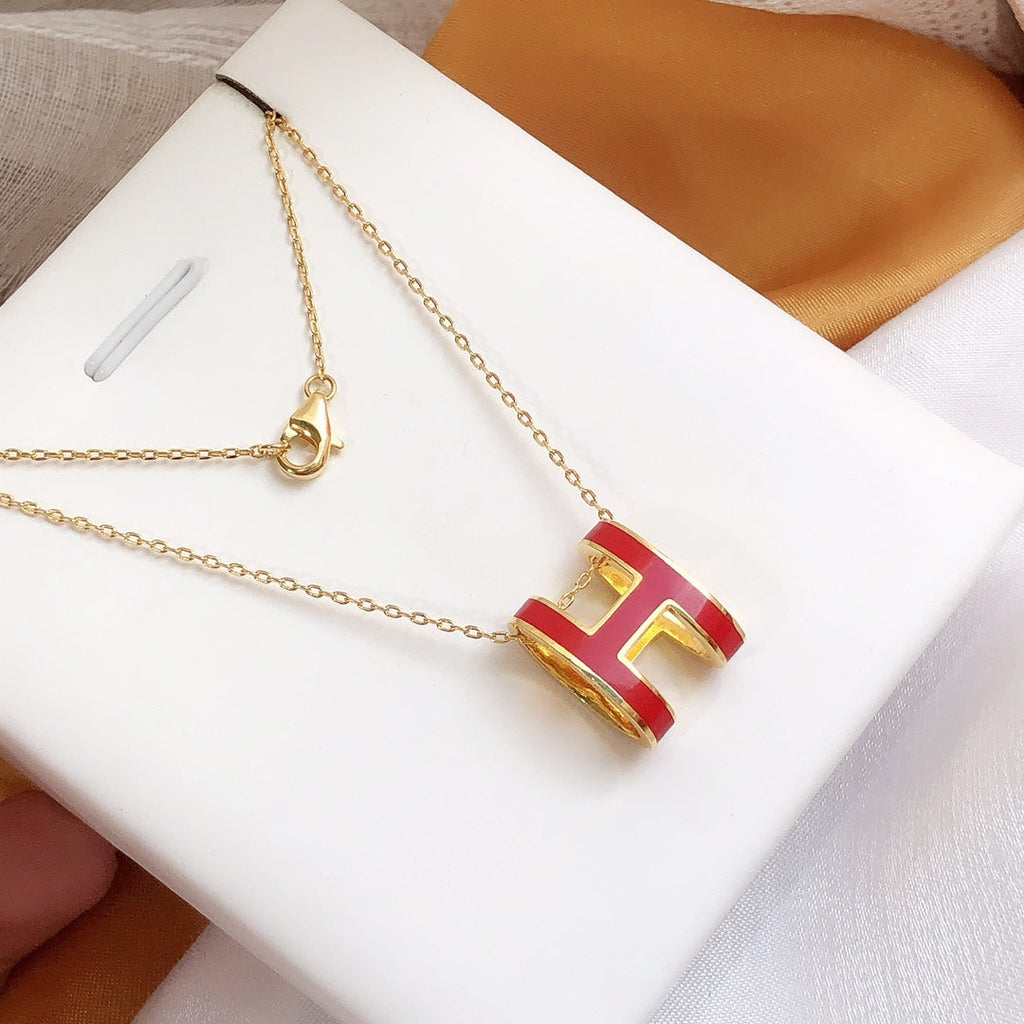 ¡®Dream¡¯HM CLIC RED ENAMEL GOLD NECKLACE