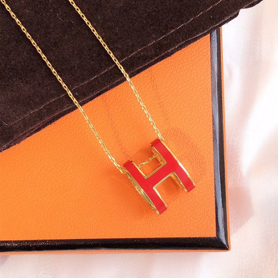 ¡®Dream¡¯HM CLIC RED ENAMEL GOLD NECKLACE