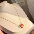 ¡®Dream¡¯HM CLIC RED ENAMEL GOLD NECKLACE