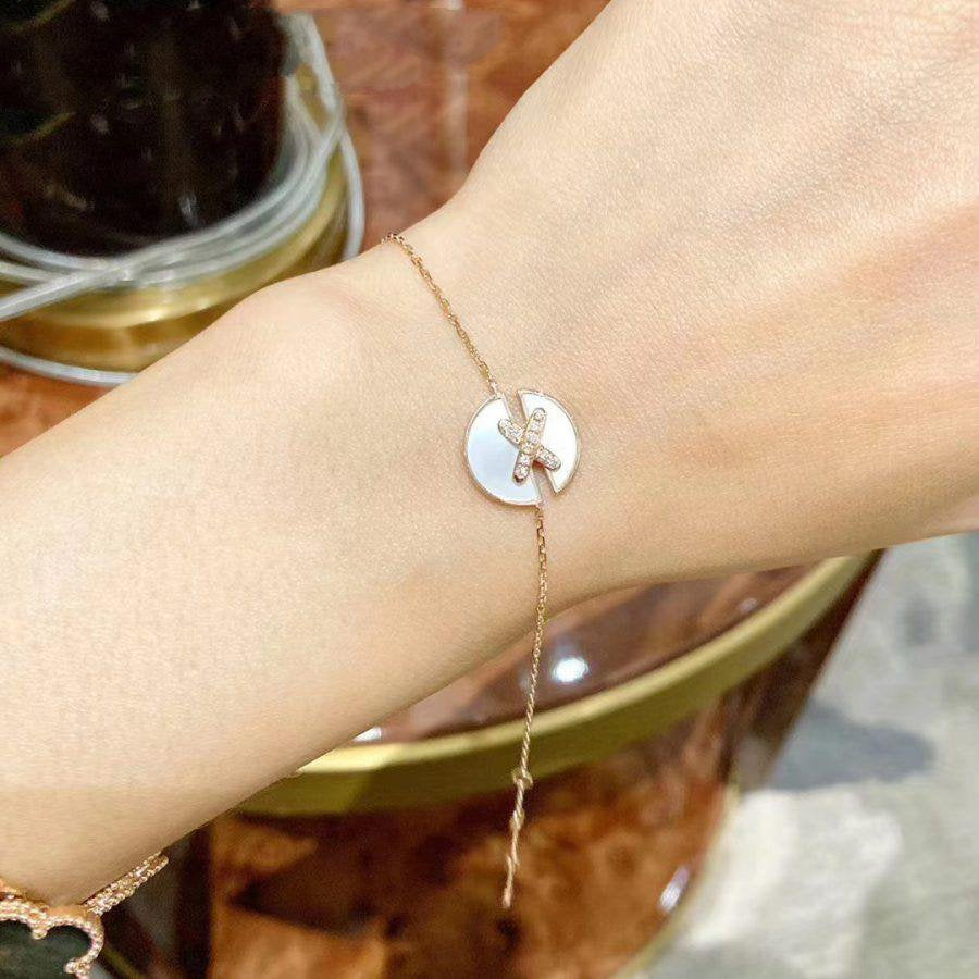 "Dream"-ARMBAND-SET, MOP, ROSÉGOLD, DIAMANTEN