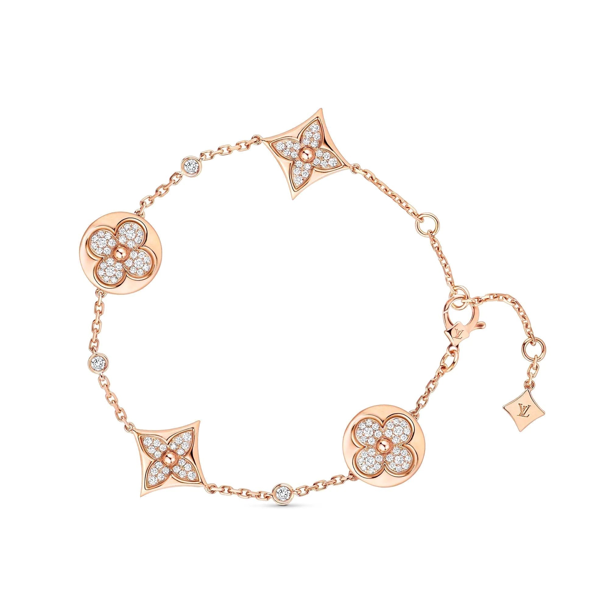 ¡®Dream¡¯STAR AND SUN 4 MOTIFS GOLD DIAMONDS BRACELET