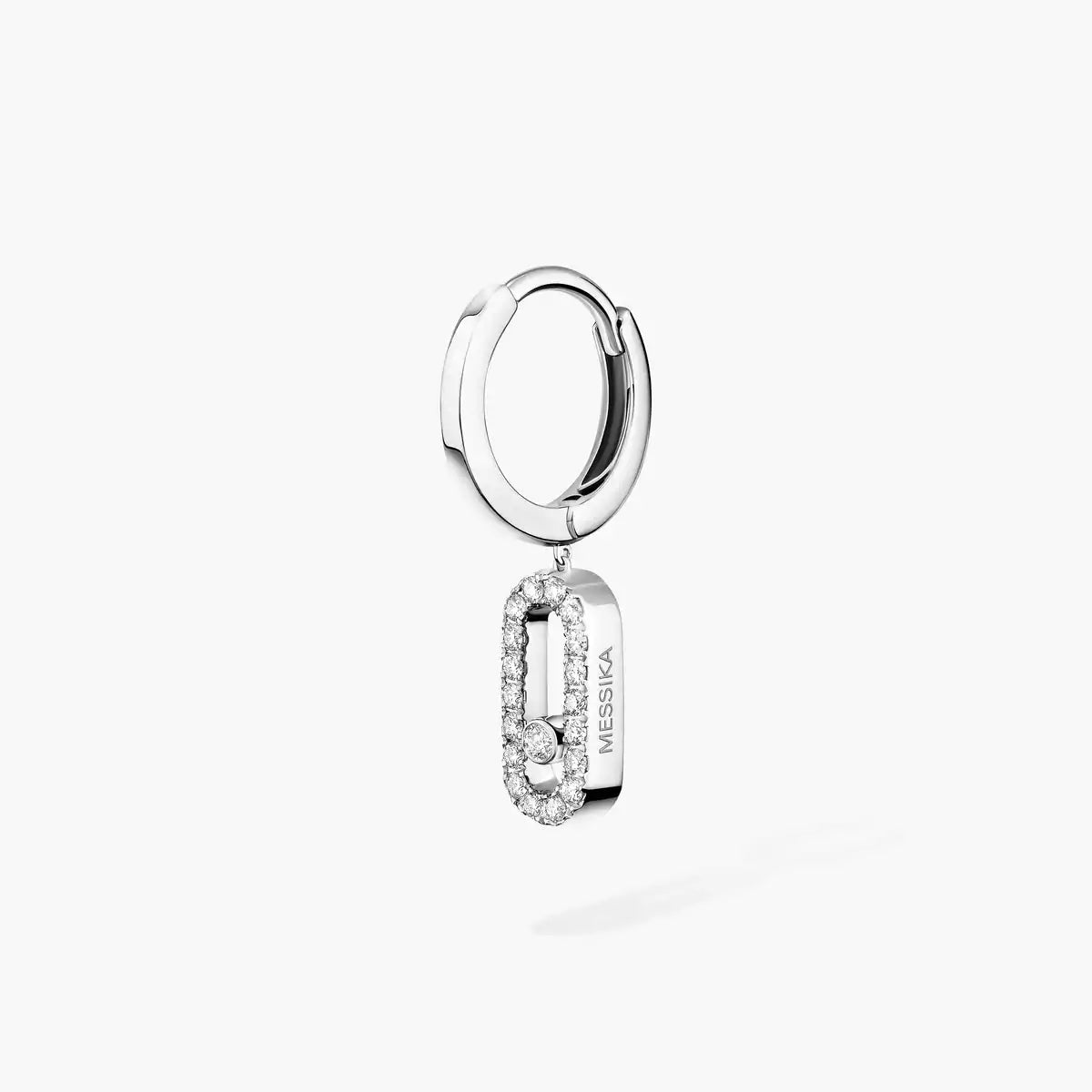 [Dream ]Move Uno Single Diamond Hoop Earring