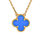 ¡®Dream¡¯CLOVER 15MM BLAUE ACHAT-HALSKETTE