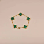 [Dream]New  CLOVER 5 MOTIF MALACHITE BRACELET COLLECTION