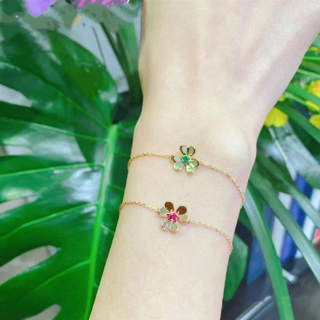 „Dream“ FRIVOLE GOLD FLOWER ROSA MALACHIT ARMBAND
