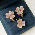 ¡®Dream¡¯FRIVOLE PINK GOLD FLOWER DIAMOND EARRINGS