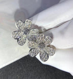 ¡®Dream¡¯FRIVOLE SILVER FLOWER DIAMOND EARRINGS
