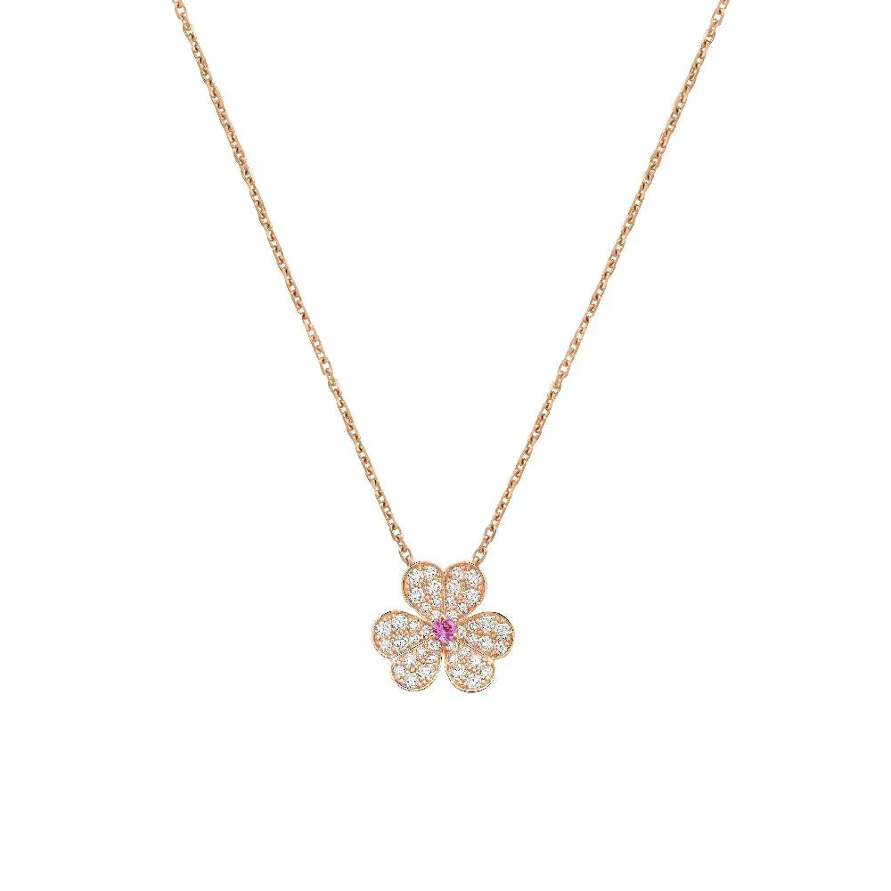 „Traum“ FRIVOLE ROSÉGOLD BLUMEN DIAMANT HALSKETTE