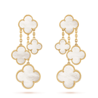 ¡®Dream¡¯CLOVER EARRINGS WHITE MOP 4 MOTIFS GOLD