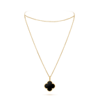 ¡®Dream¡¯CLOVER 25MM GOLD ONYX BIG CLOVER NECKLACE