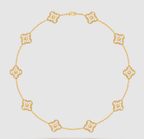 [¡®Dream¡¯]CLOVER 10 MOTIFS FULL DIAMOND NECKLACE