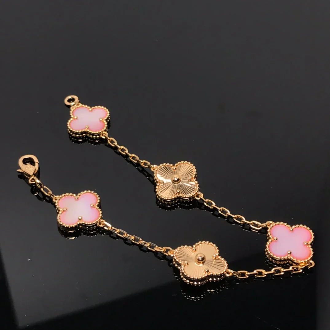 [Dream]New  CLOVER 5 MOTIFS  PINK MOP BRACELET COLLECTION