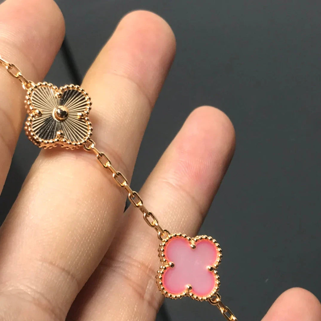 [Dream]New  CLOVER 5 MOTIFS  PINK MOP BRACELET COLLECTION