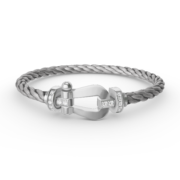 ¡®Dream¡¯FORCE LARGE HORSESHOE HALF DIAMOND BRACELET SILVER