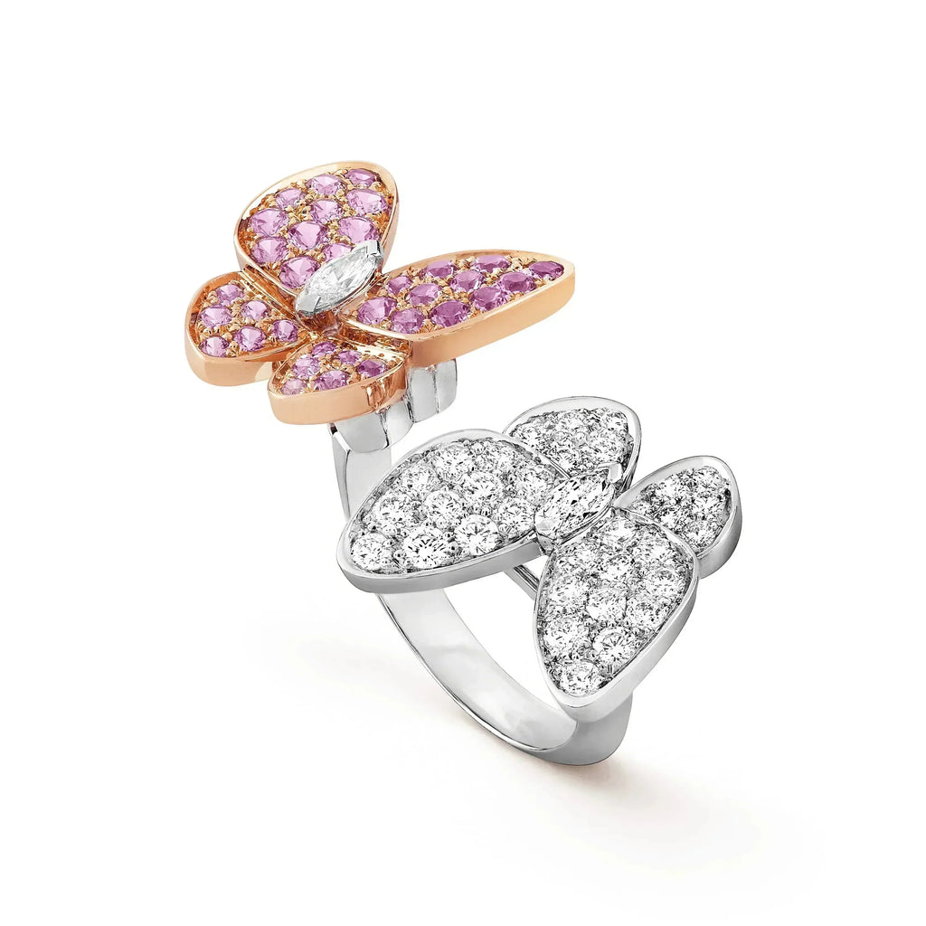 „Dream“ ZWILLINGS-SCHMETTERLINGS-DIAMANTENRING